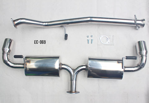 EC-069 DUAL PATH BOLT-ON STAINLESS 3.5" TIP CAT CATBACK EXHAUST SYSTEM 04-11 MAZDA RX-8